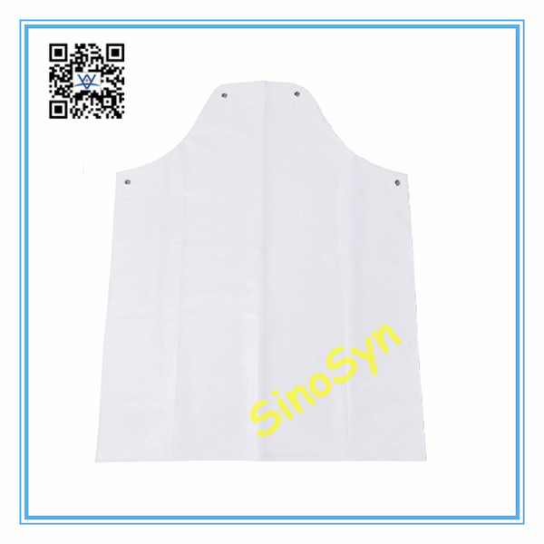 FQ1746 Rubber Acid-Proof Anti-oil Apron Working Safty Protective Waterproof 44inch--White